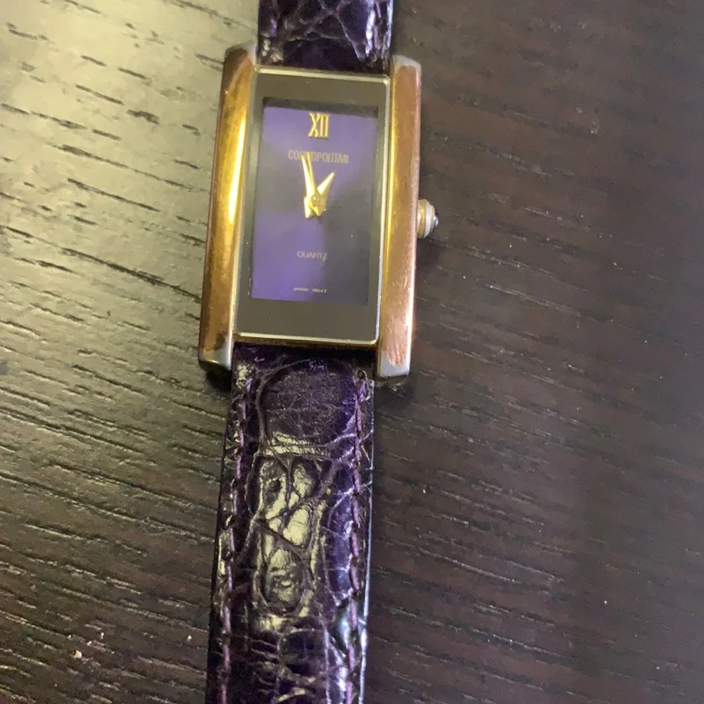 Elegant‎ Purple & Gold leather Fashion fun watch